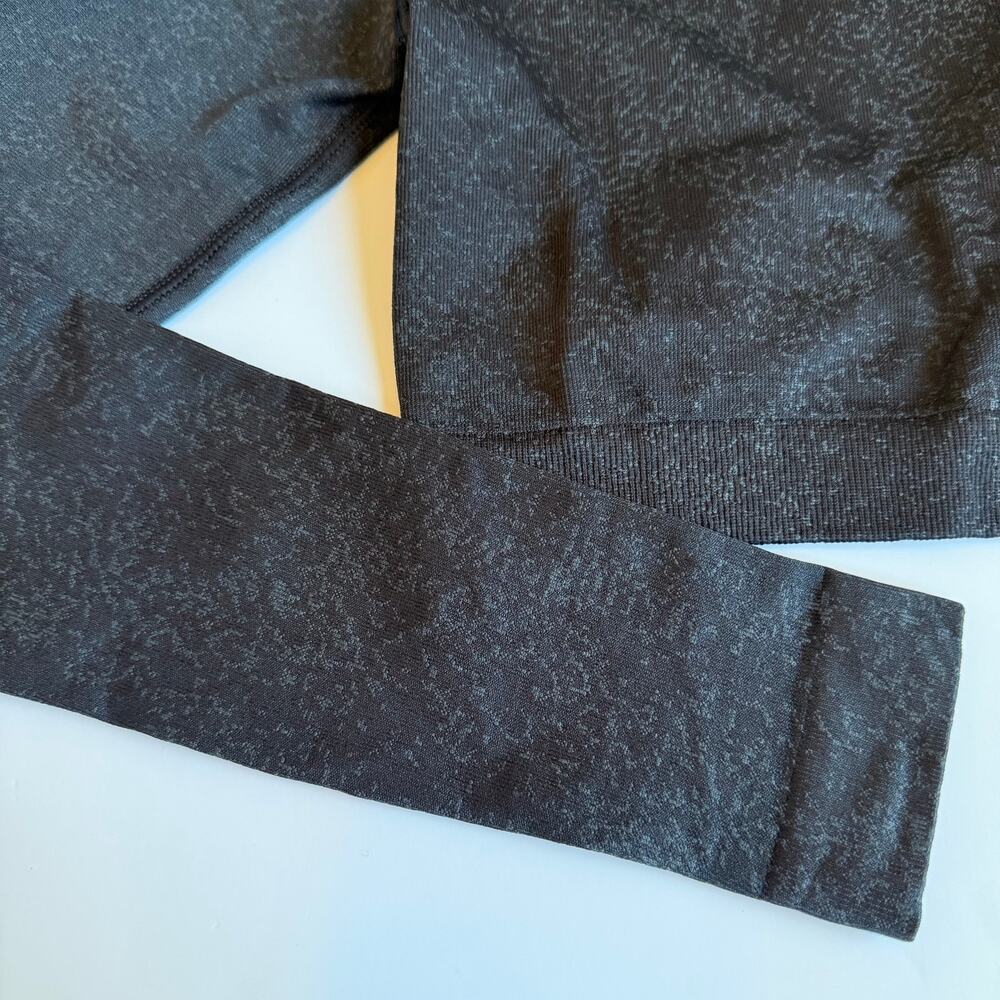 GYMSHARK Womens XS Black Adapt Fleck Seamless Long Sleeve Crop Top - Picture 4 of 7